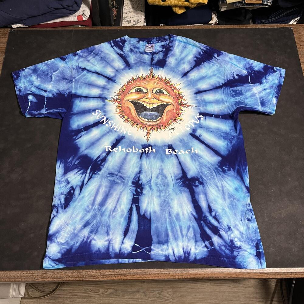 Sunshine Octopus Beach Shirt Mens XL Grateful Dead 90s 80s Tie Dye Sun Aztec Tee